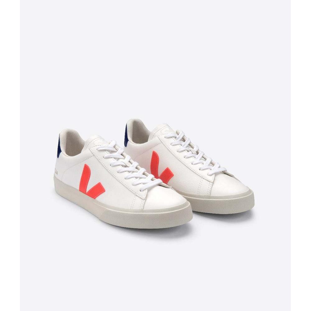 Veja CAMPO CHROMEFREE Men's Low Tops Sneakers White/Orange | NZ 202LIS